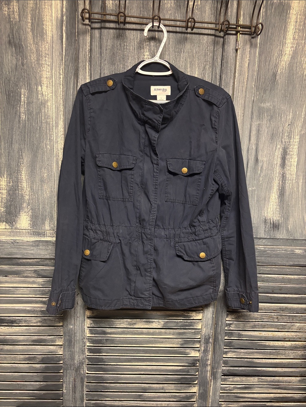 St. John's Bay Navy Utility Jacket with Brass Buttons